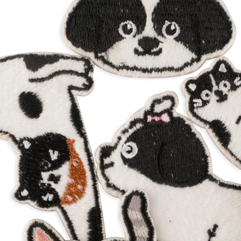9 Pcs Cartoon Animal Embroidered Patches Cats Iron On Patches Repair Patches Dogs Sewing Patches for Clothes Bag