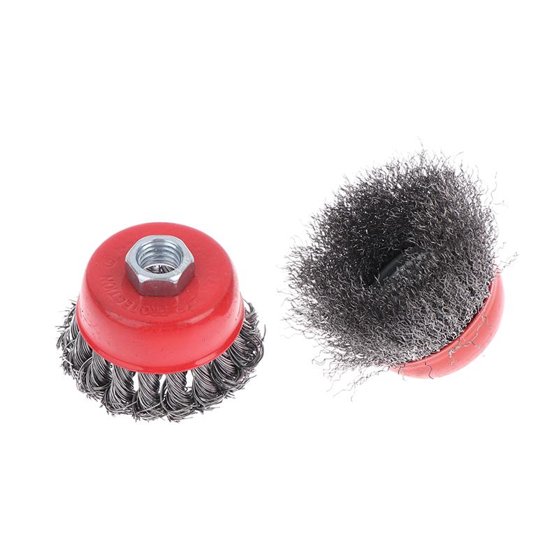 75/100Mm M14 Steel Wire Cup Brush Powerful Paint Removal Rotary Tool Twisted Steel Wire Wheel Abrasive For Angle Grinder Debu