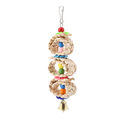 Juguete para pájaros mascota Loro Masticar Interactivo Madera Bolas Pattan Circulares Colgantes Juguetes para Jaula