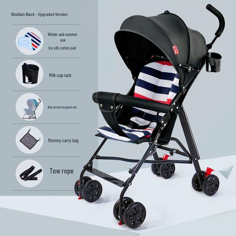 Lightweight Folding Umbrella Stroller with Reclining Seat for Babies and Toddlers