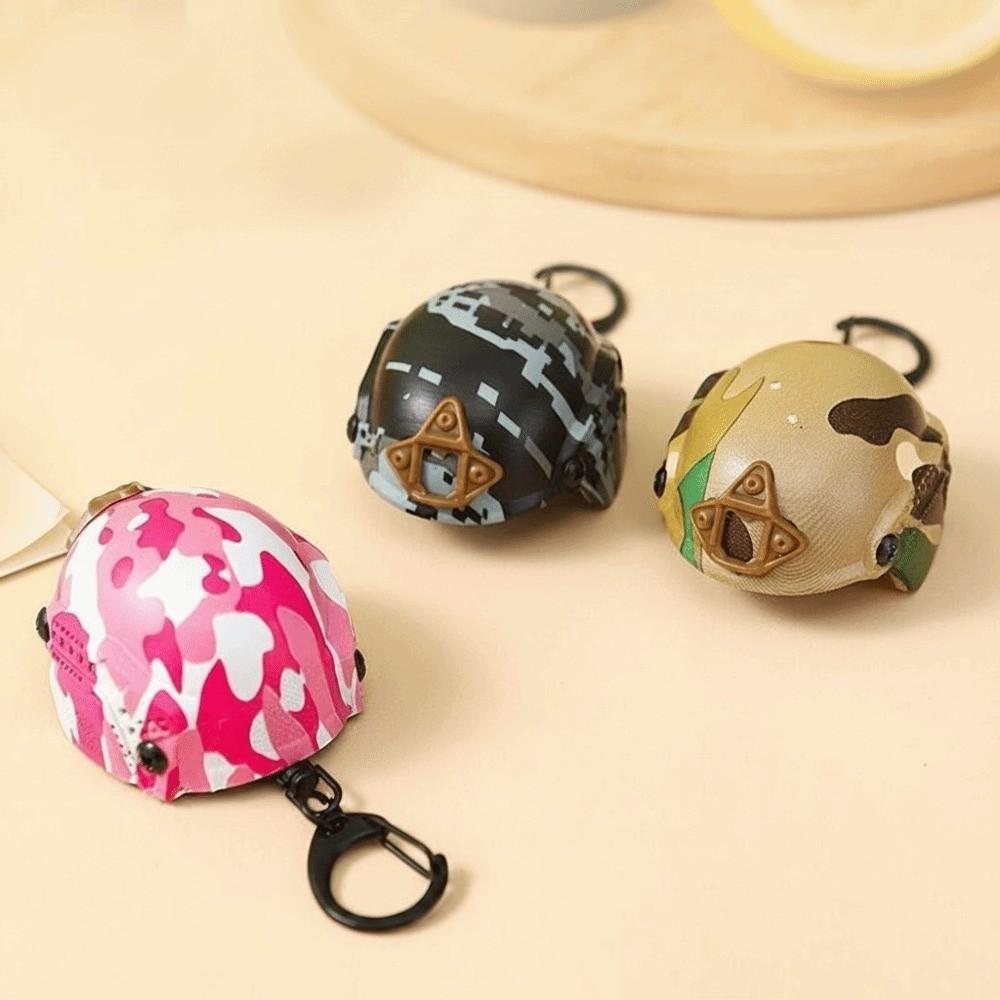 Gift Helmet Key Ring Camouflage Backpack Charm Portable Mini Helmet Model Keychain Bags
