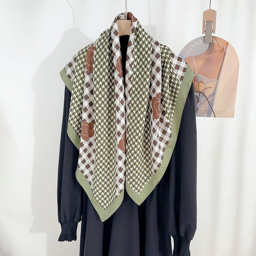 90×90 Großer Hochwertiger Schwarz-Weiß Gestreifter Schal: Professionelle Halsbekleidung, Stirnband & Sonnenschutz-Kopftuch