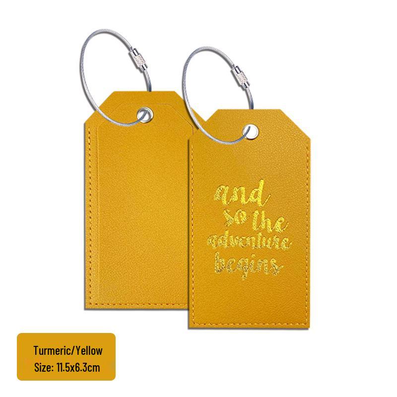 Double-Sided Leather Luggage Tag with Signature Paper Insert