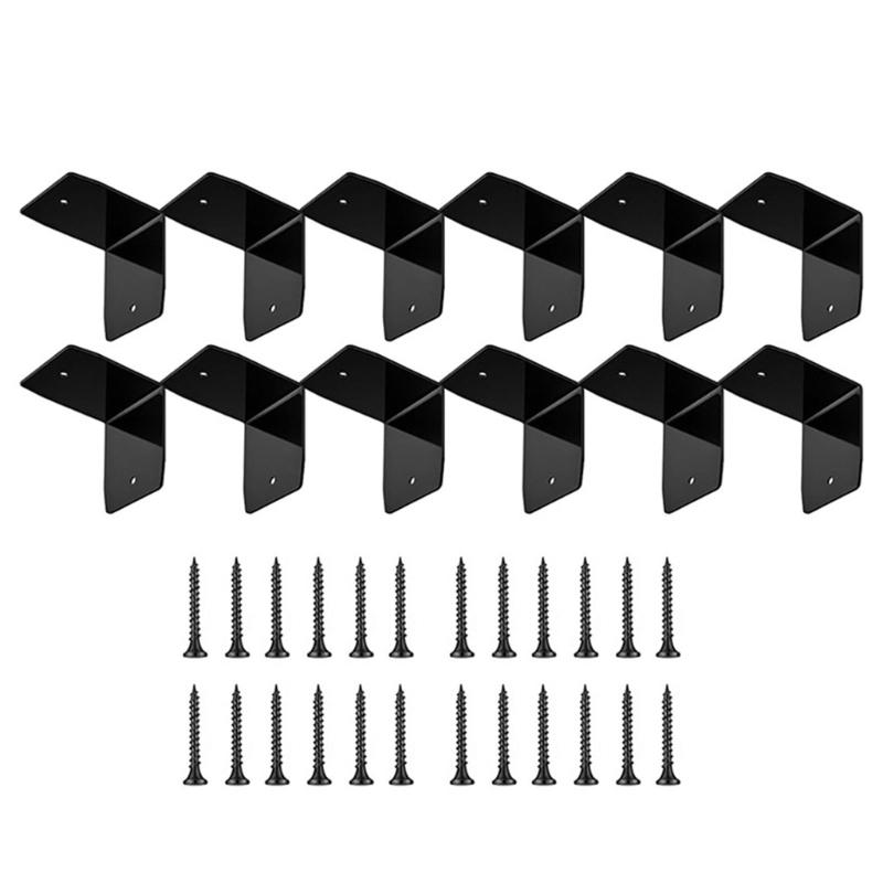 12pc Metal Rafter Clamps For Outdoor Structures Corrosion Resistant Black Hardware With Assembly Fasteners