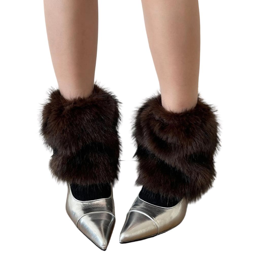 Multi Purpose Plush Leg Protectors Elastic Edge Design Socks Cover Winter Warm Legwear For Women Indoor Outdoor