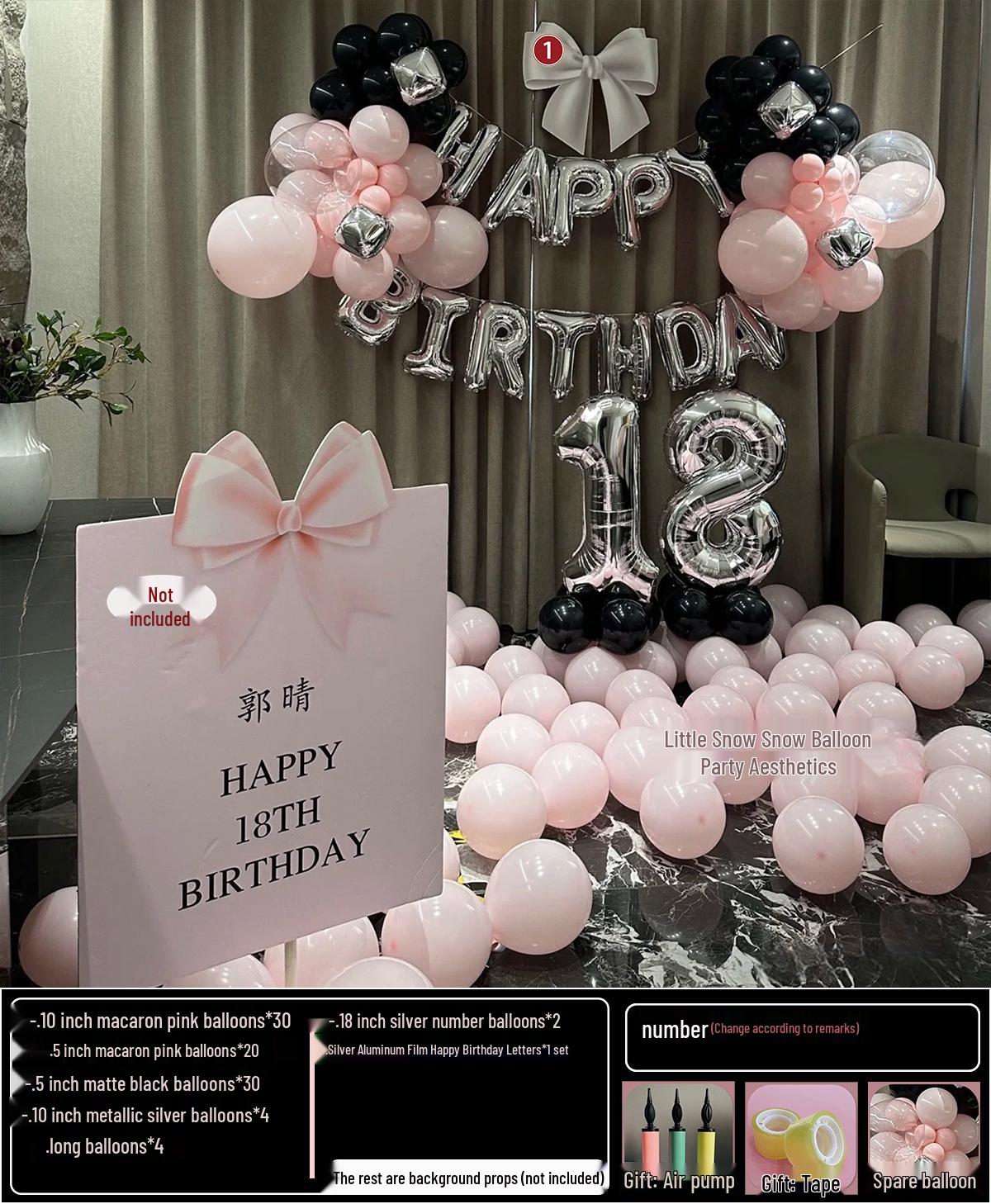 18th Birthday Decoration: Girl/Boy Party KT Board and Balloon Indoor Backdrop