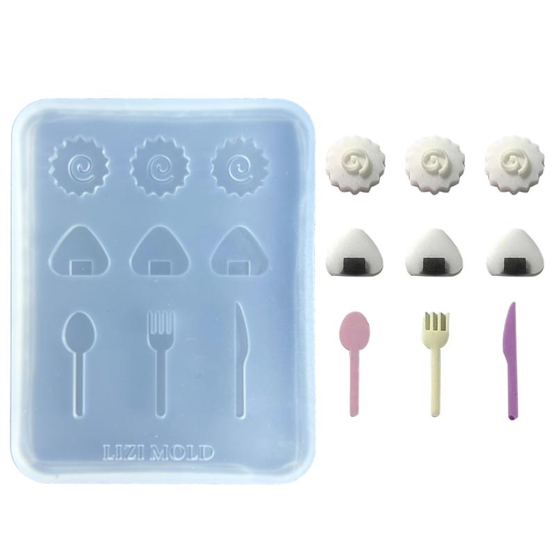 Antihaft-Silikonform Leckeres Essen-Themen-Gießform Vielseitige Backformen für Kuchen/Schokolade/Kekse/Süßigkeiten