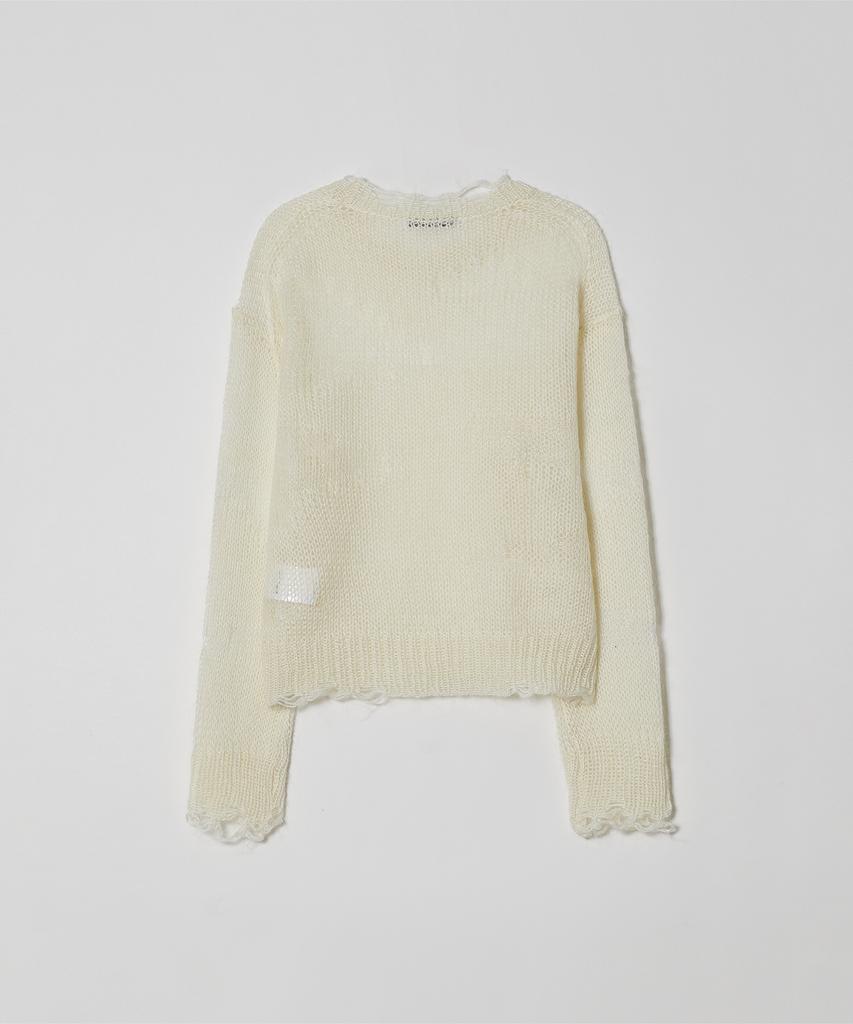 EAN JO Kidmohair Distressed Knit (Ivory)