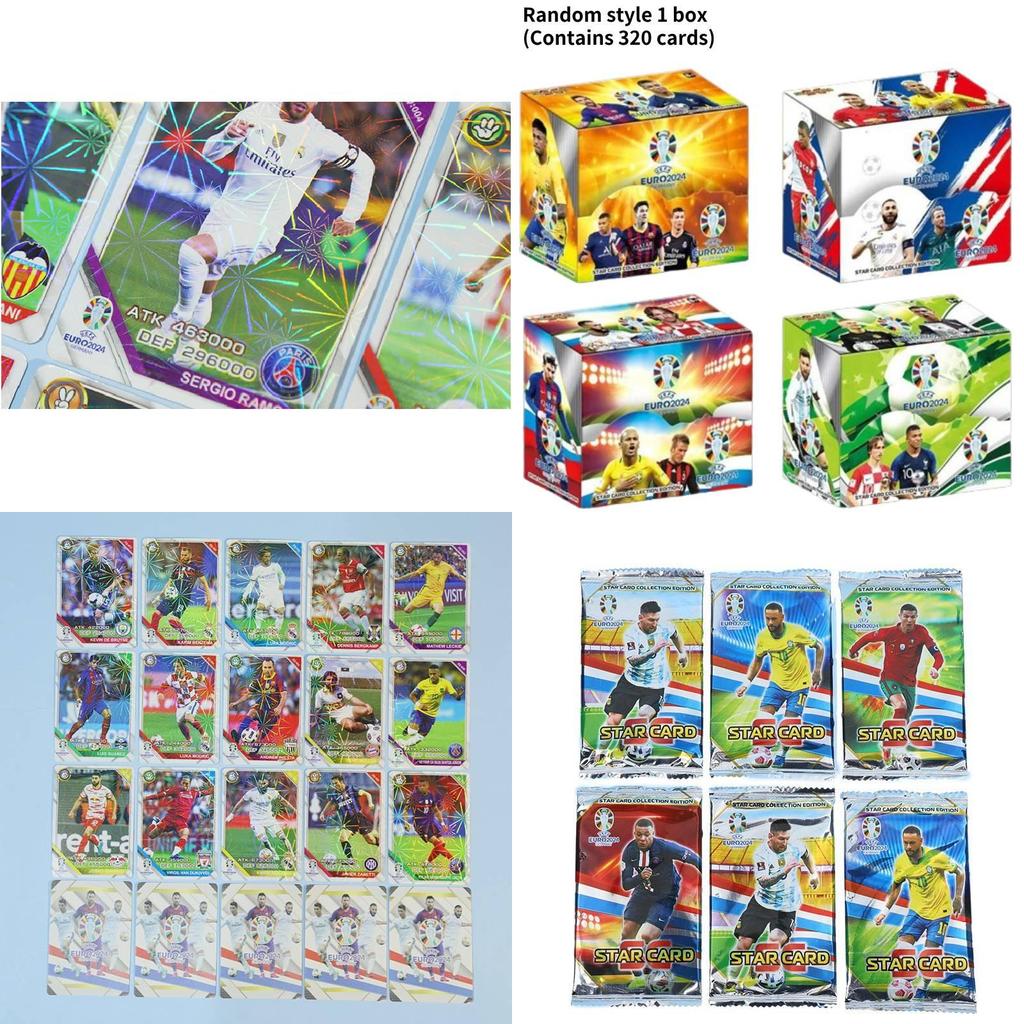 Premium Fußballstar-Karten Europapokal Messi Ronaldo Neymar Sammelkarten-Packung