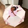 1PC Ballerina Flowers Umbrella-8-Rib Reinforced, Automatic Open, Lightweight & Durable, Cute Fashion Accessory for Outdoor, Beach or Casual Use, Beach