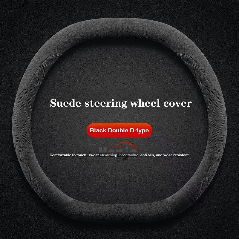 Suede Leather Car Steering Wheel Cover for Ford Tourneo Custom 2024 2025 Non-slip Car-styling Auto Accessories