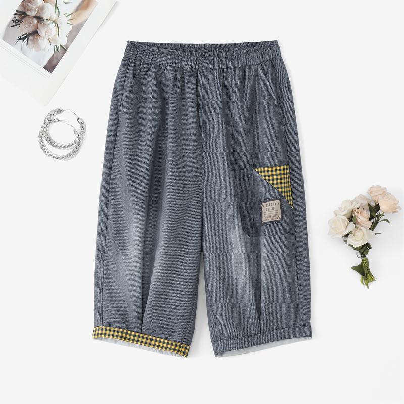 ZANZEA Women Casual Elastic Waist Summer Print Capri Pants