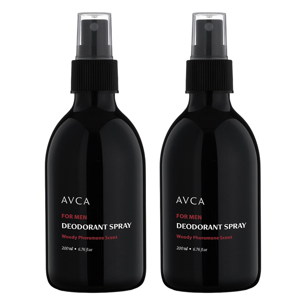 Abka For Men Deodorant Spray Woody Pheromone Scent 200ml 2 pcs