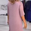 Women Dress Half Sleeve O Neck Double-layer Mesh Patchwork Ruffle Hem Plus