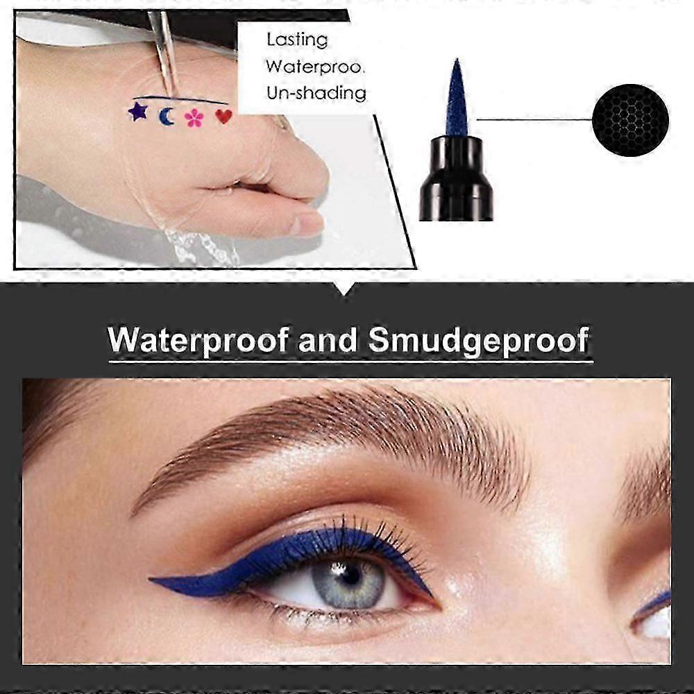 2 In1 Eyeliner Stamp Liquid Eyeliner Pencil Waterproof Quick-Dry Double Head Stamps