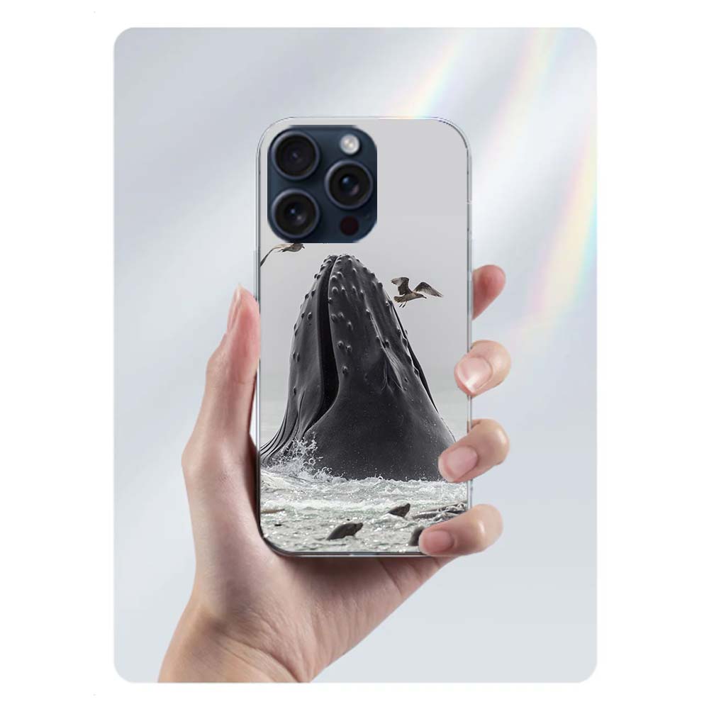 Whale Sea Giant Clear Phone Case For Iphone 17 Air 16 Pro Max 15 Pro 14 Plus 17E 16E 11 13 12 Mini Cover Cases Fundas Cell TPU C
