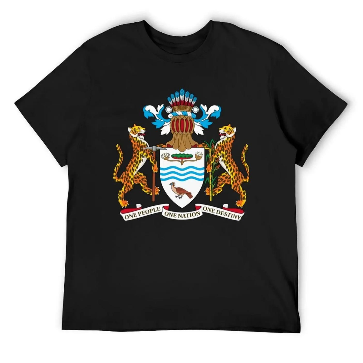 Coat of arms of Guyana T-Shirt Man t-shirt valentines clothes plus sizes t shirts for men graphic S