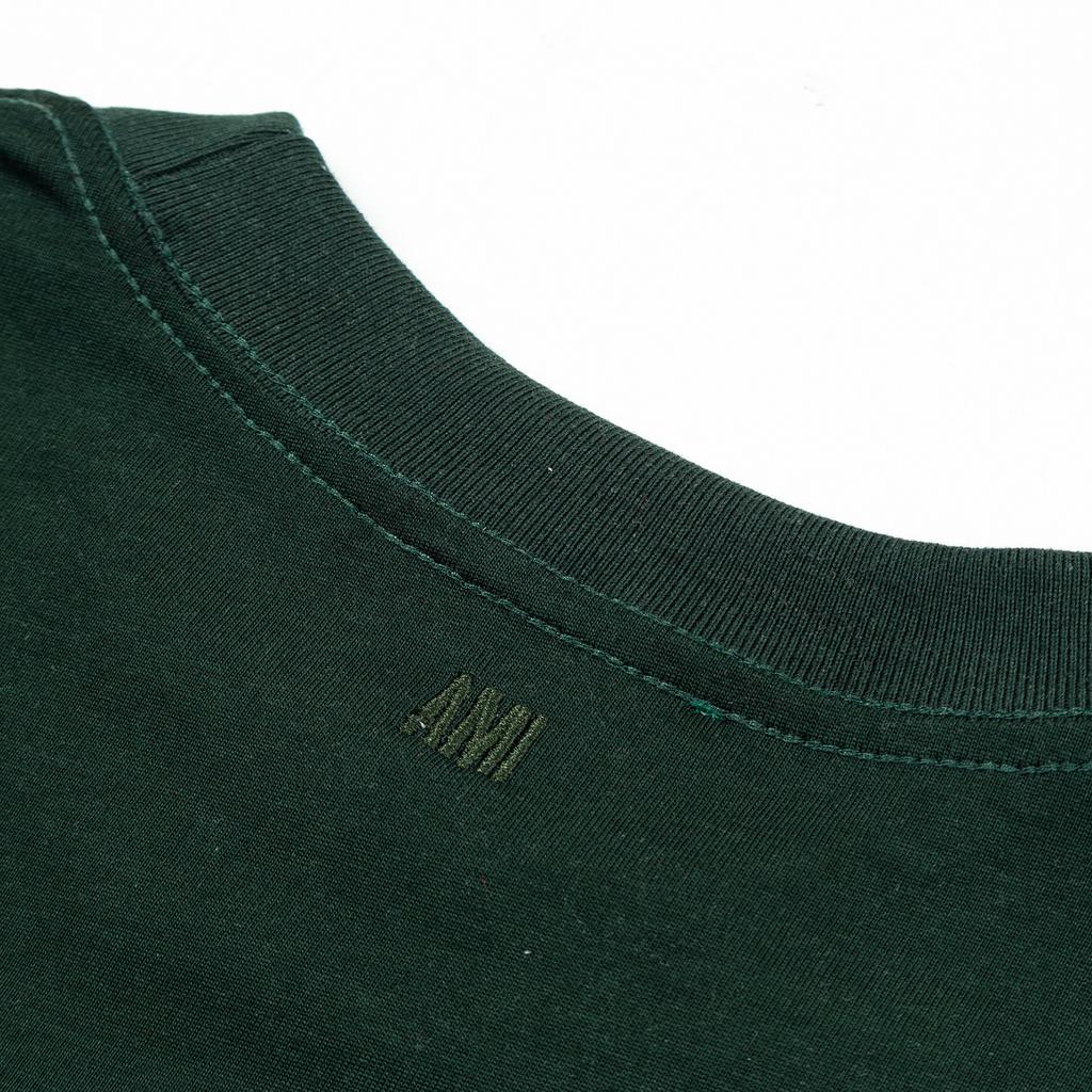 AMI Summer New Logo Contrasting Logo Couple Short Sleeved T-shirt