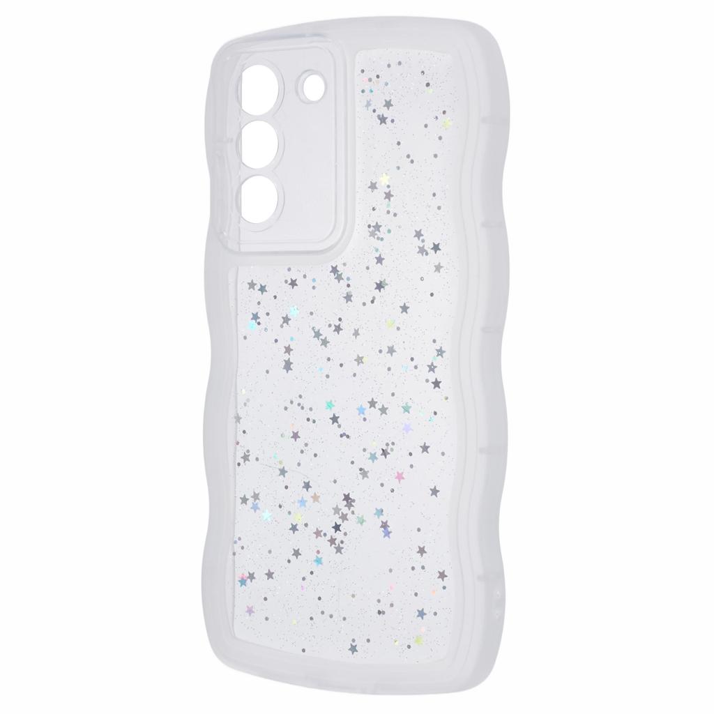 JTW Series for Samsung Galaxy S21 FE 5G Case Wave Frame Curly Shape TPU Epoxy Phone Cover