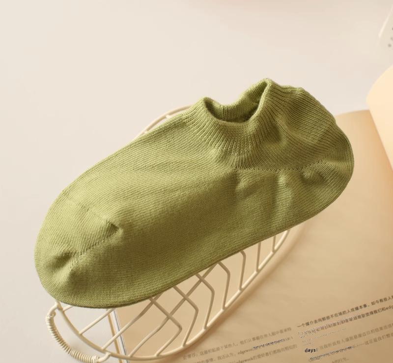 "Damen Baumwoll-Bootssocken mit Anti-Rutsch - Frühjahr & Herbst Kollektion, Dünn, Einfarbig"