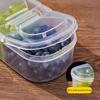 600ML Food Storage Box Transparent Two Compartments 90 Degree Opening Lid Stackable Fridge Organizer Picnic Vegetable