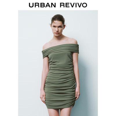 UR Women's Pleated Off-Shoulder Mini Dress