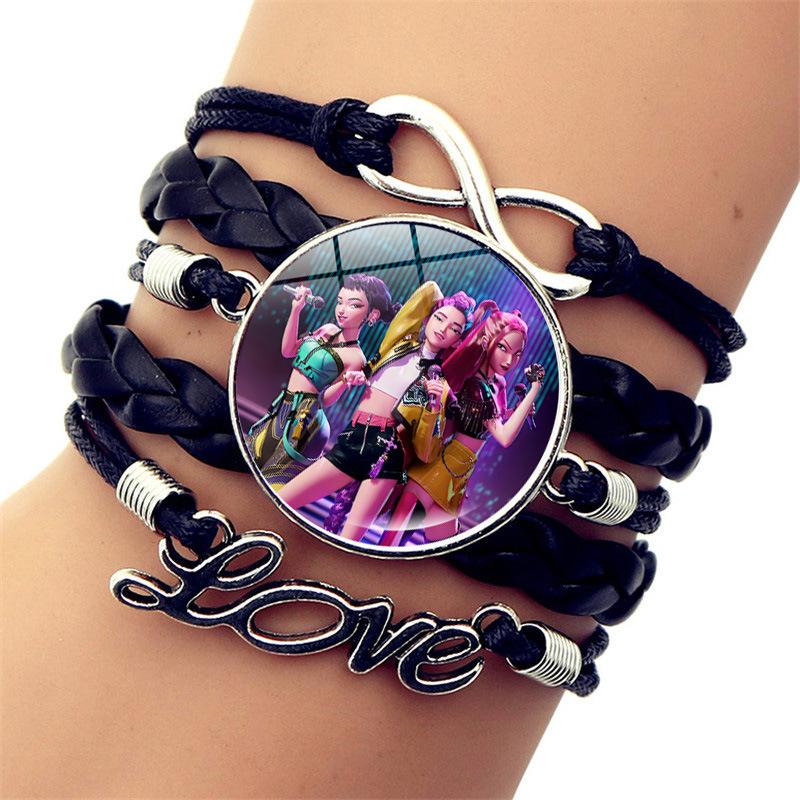 Anime Kpop Demon Hunters Cosplay Prop Rumi Mira Zoey Pulsera Trenzada Figura Pareja Pulseras Joyas Regalos Para Ni Os As Entertaining Safe