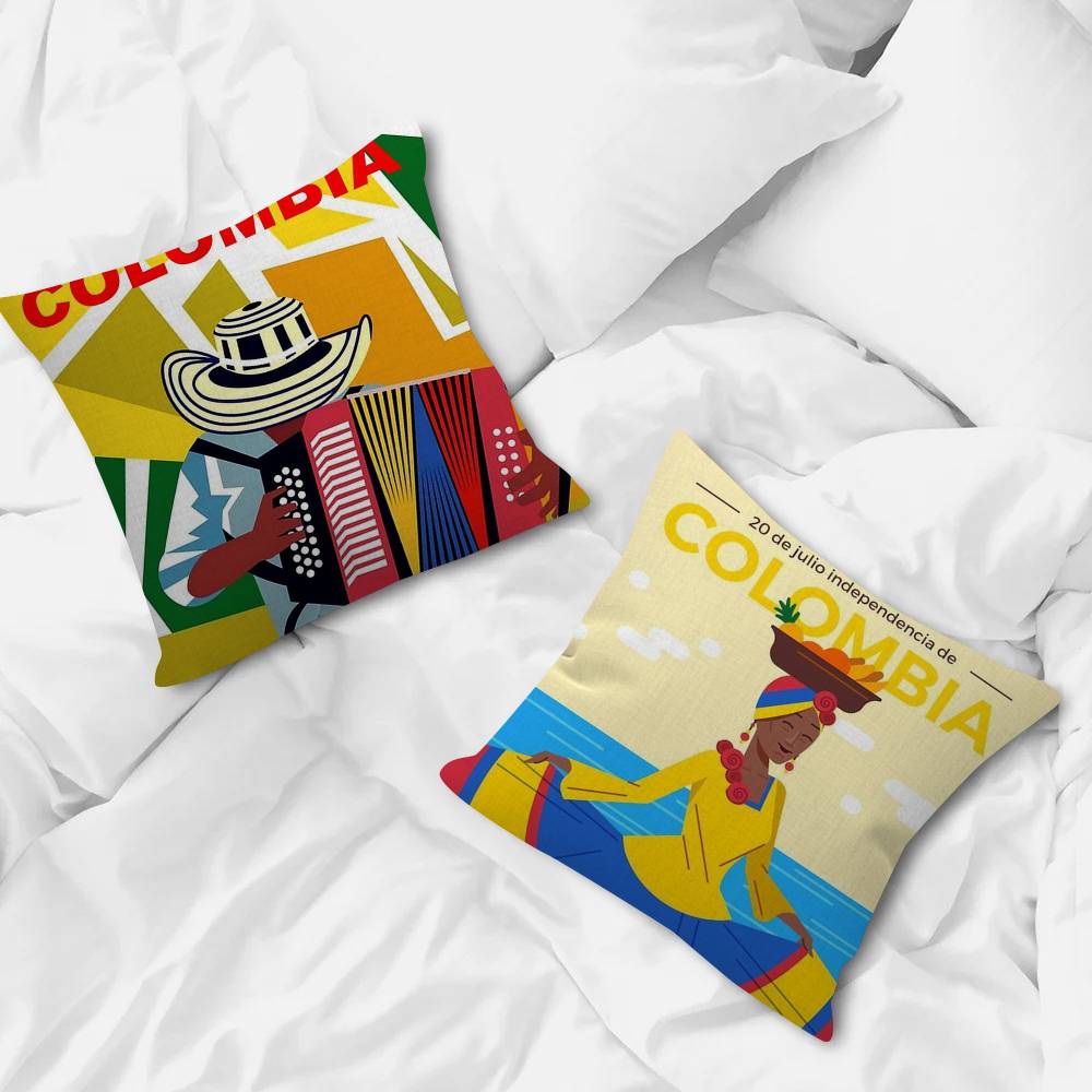 Vintage Landscape Colombia Pillowcase Toon Gift Cushion Cover Bedroom Home Sofa Chair Seat Decor Pillow Case