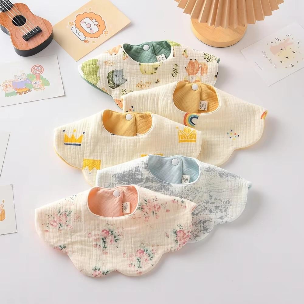 Pure Cotton Gauze Baby Feeding Bib Breathable Saliva Towel New Drool Bib  For Newborn Toddler