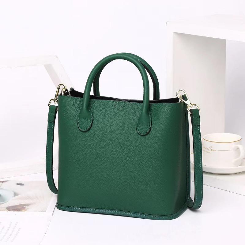 Dámská taška s velkokapacitní taškou přes rameno na jedno rameno Crossbody kabelka Hovězí kůže pro dojíždění z pravé kůže Kabelka přes rameno