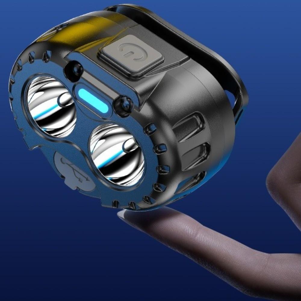 Portable Plastic LED Headlamp Mini USB Rechargeable Head Flashlight Long Lasting Hands-Free Powerful Headlamp Hiking