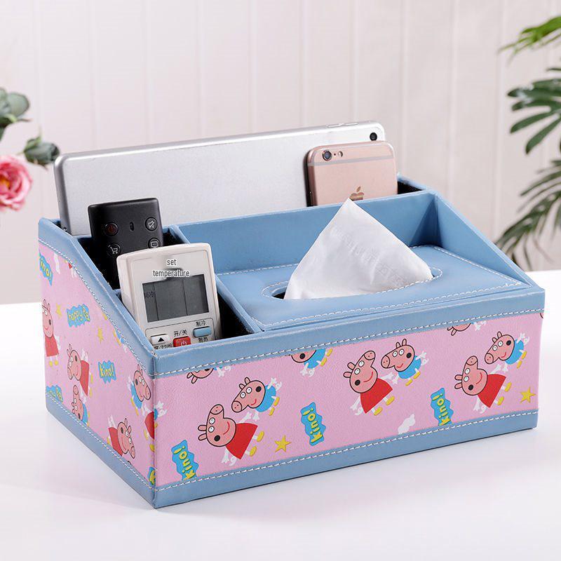 Multi-functional Tissue Box with Remote Control Storage for Living Room