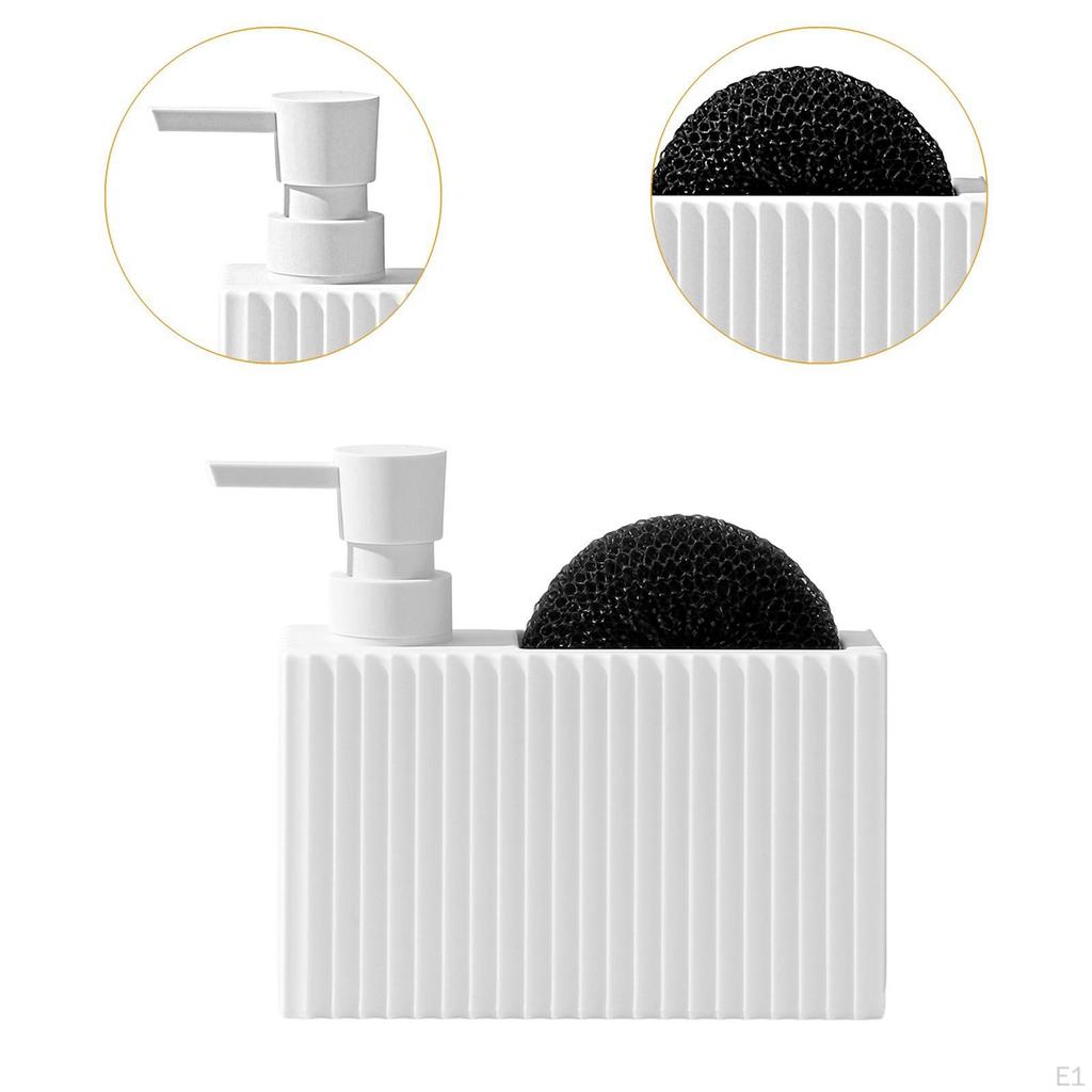 Seifenspender Zubehör mit Schwammhalter Pumpe Praktische Geschenke Kompakter Spülbecken Organizer