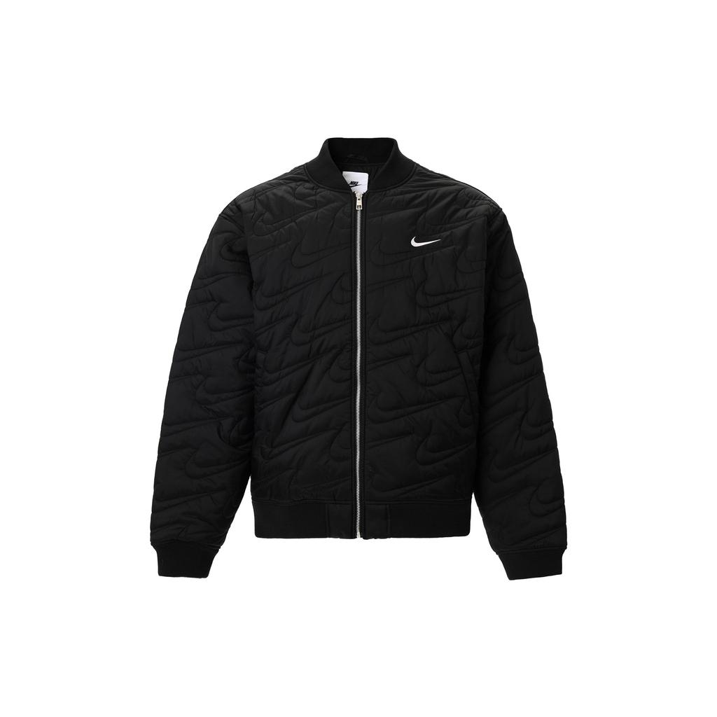 Nike Sportovní oblečení Swoosh Jednobarevné Zip-Up Casual Jacket Muži Bundy Černá FV6152-010