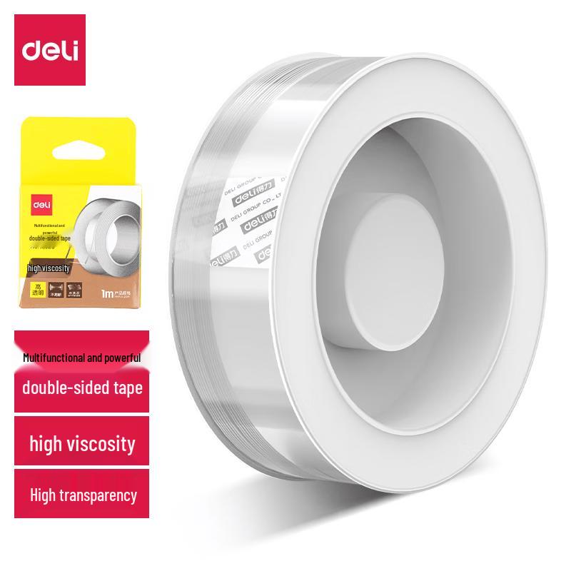 Deli Transparent Double-Sided Nano Tape (2 Rolls)