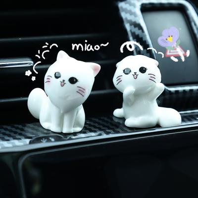 1-5 Stück Neue Auto Mittelkonsole Harz Ornamente Cartoon Niedliches Zaubererkätzchen Mikrolandschaft Harz Desktop Dekoration DIY Zubehör