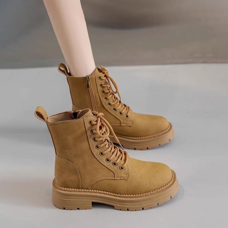 

Ботинки Martin на толстой подошве, женские ботинки для бега, уличной фотографии, студенческие спортивные ботинки, повседневная обувь с высоким берцем и шнуровкой 40 верблюд