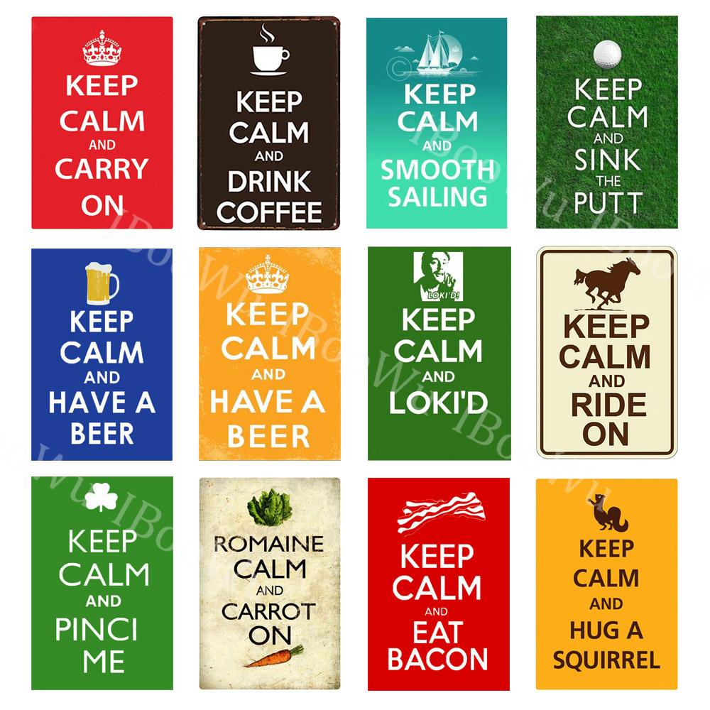 Bleib ruhig und mach weiter Metallblechschild Platte Trinken Bier Kaffee Bar Kneipe Club Plakette Heimdeko Wanddekoration Poster 30x20cm