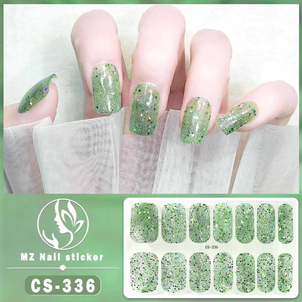 CS Waterproof No-Bake Gel Nail Polish: Full-Cover Korean-Style Multi-Color Glitter Nail Art Stickers