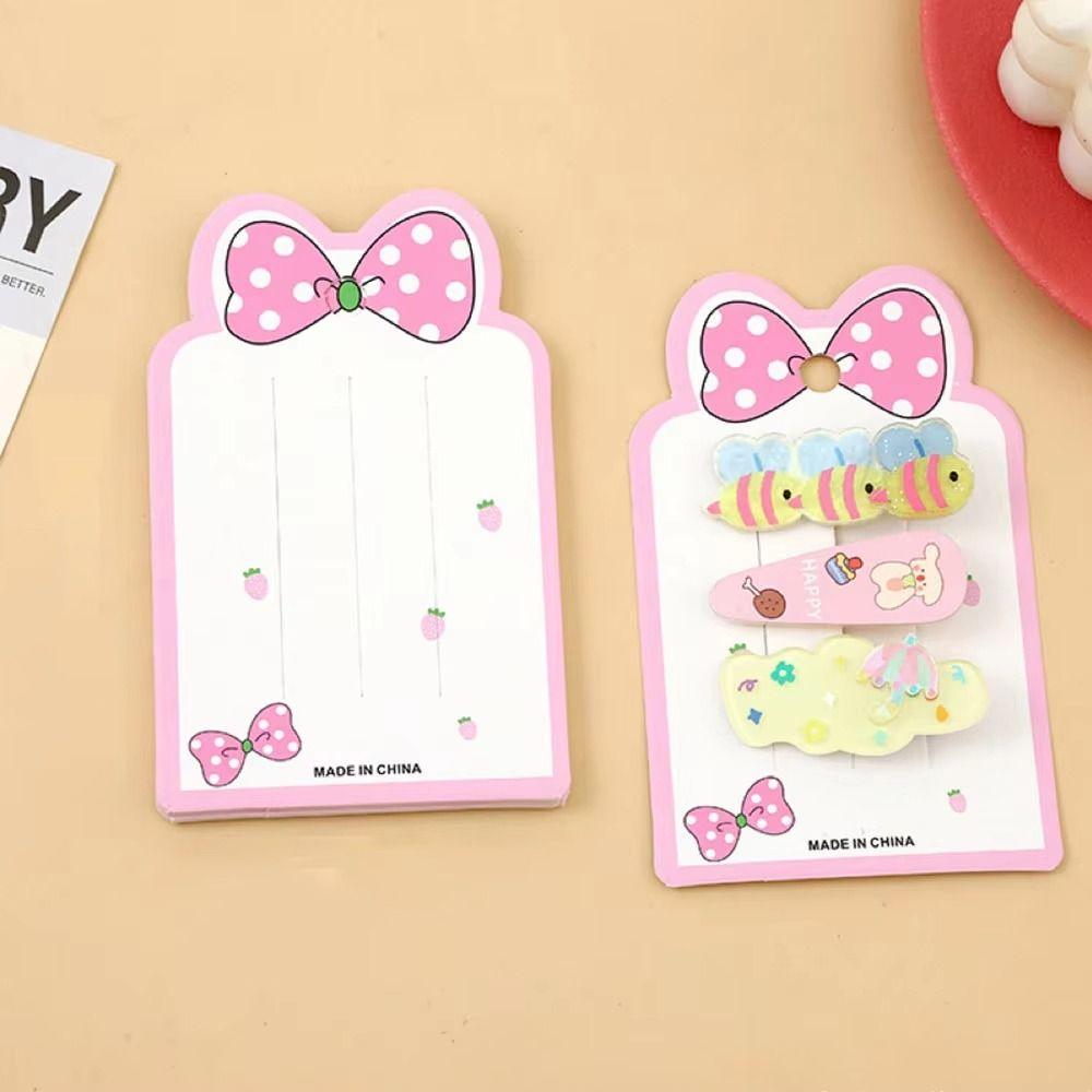 Pink Bowknot Hair Clip Display Cards for DIY Girls Hair Accessories Display