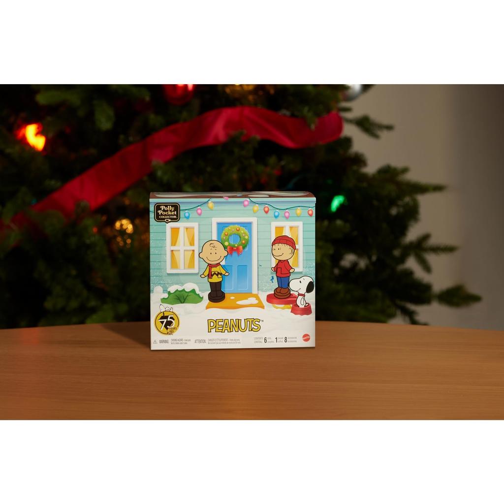 Polly Pocket x Peanuts collector micro doll 7 themed 4 iconic Snoopy compact, & playset, accessories, locations, & Woodstock.