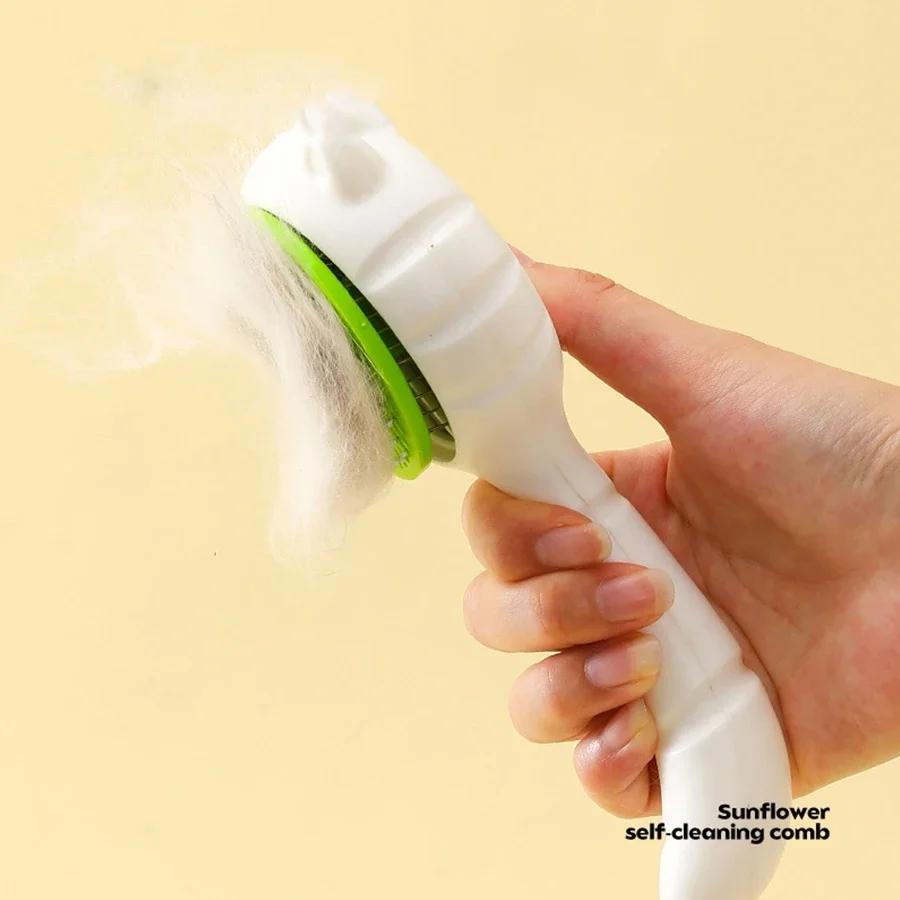 1pcs Cat Comb Hair Removal Needle Comb Brush Dog Hair Cleaning Comb One Click Hair Removal Comb