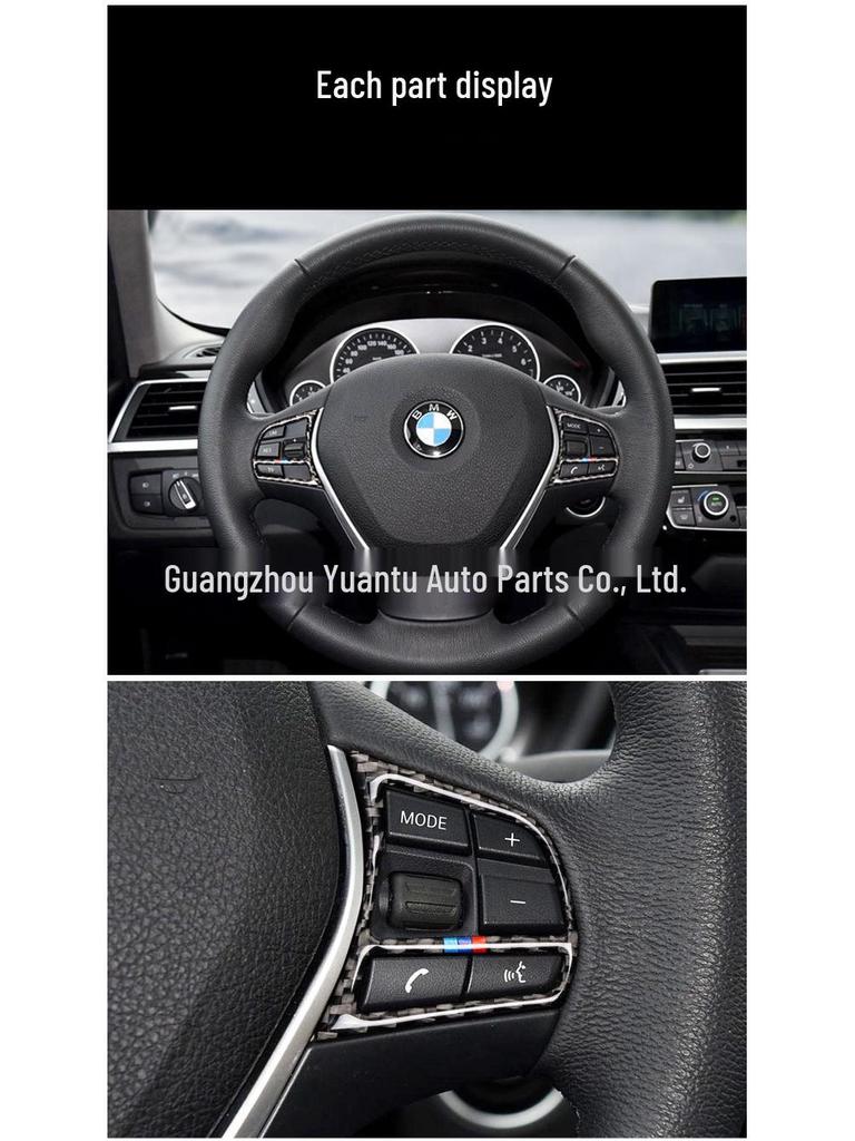 BMW 1/2/3 Series GT Carbon Fiber Steering Wheel Frame Decorative Stickers