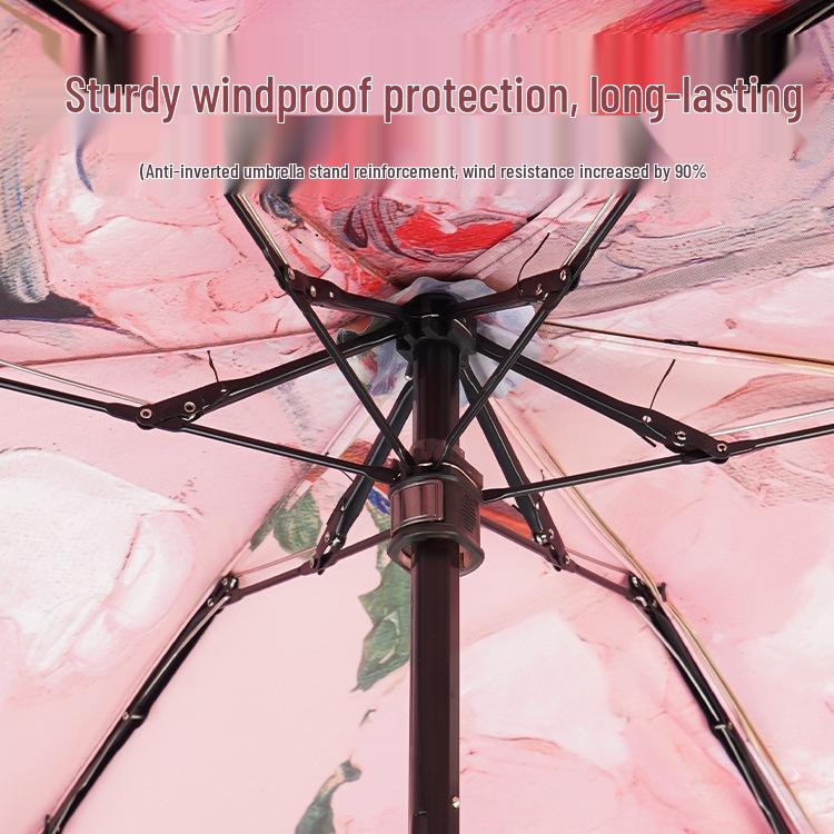 Compact Five-Fold Sunshade Umbrella: Portable, UV-Protective, Ideal for Sunny and Rainy Days