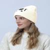 Winter Female Cat Embroidered Bonnets Cute Cat Acrylic Knitted Hats Soft Warm Beanies For Women Men