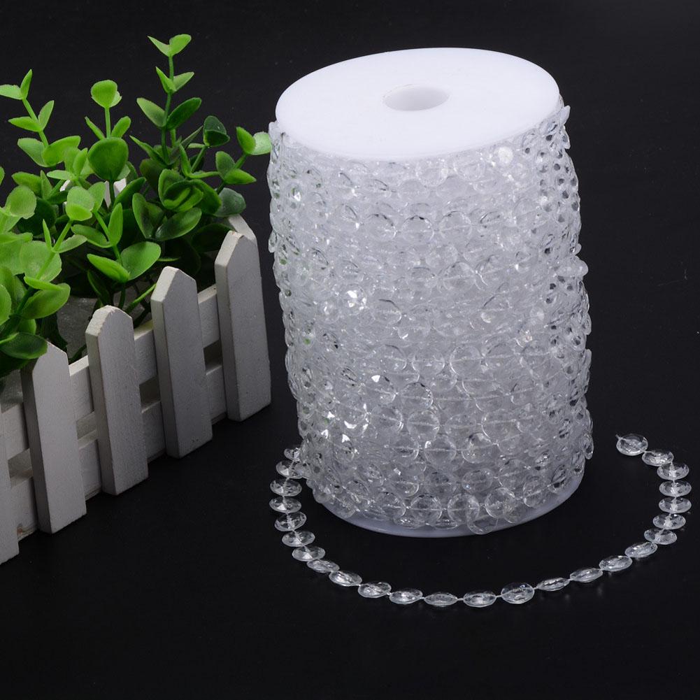 30M/Roll Garland Diamond Chain Acrylic Living Room Partition Bead Curtains DIY Pendant Decoration Accessory for Birthday Party