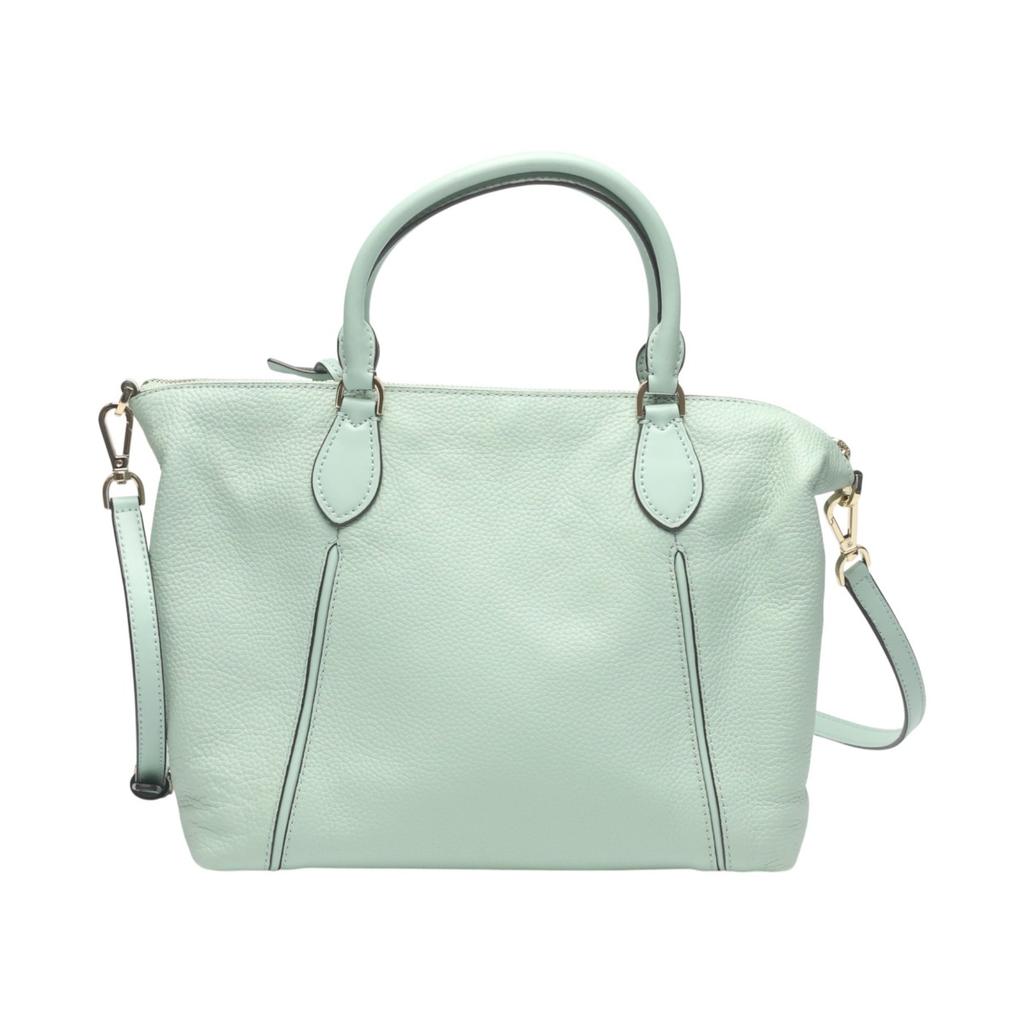 Michael Kors Satchel Shoulder Bag Handbag Cowhide Light Green Women 35S0GYZS3L Used