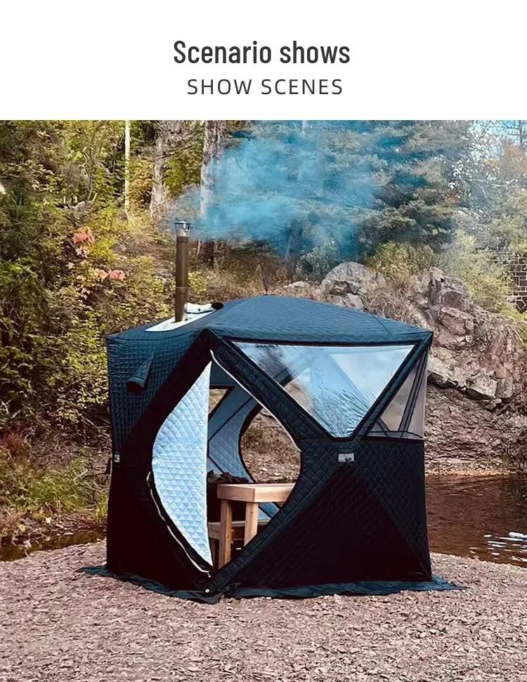 Flame Retardant Cotton Winter Camping & Ice Fishing Sauna Tent