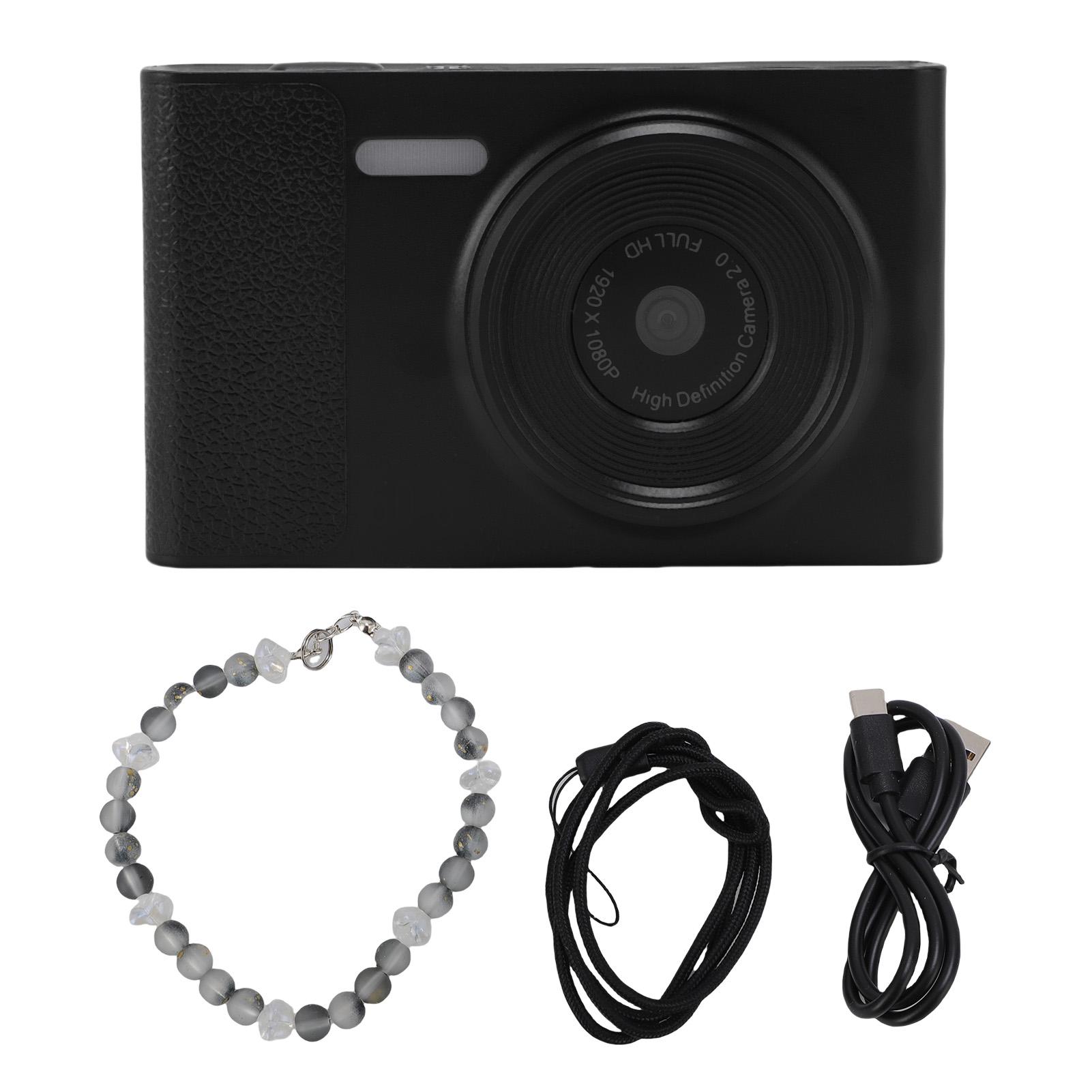 

1080P Digital Camera 48MP Vlog Camera with Front and Rear Dual Lens Travel Video Camera for Photogra Black