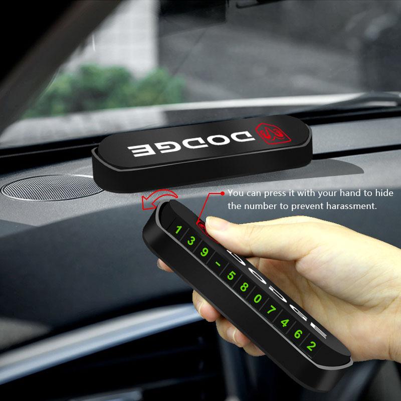 1Pcs Car Temporary Parking Card Plate Badge Car Styling for Dodge Caliber Ram 1500 Stratus Dart Caravan Charger Grand Caravan Journey